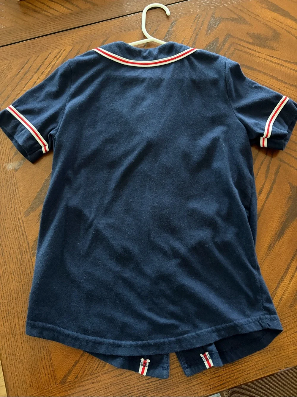 Carter's Navy Button-Front USA Baseball Shirt with Red & White Trim